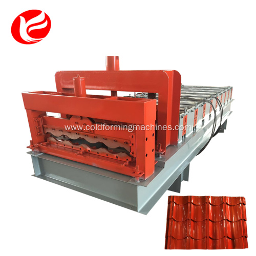 Metal cold glazed tile roofing roll forming machine